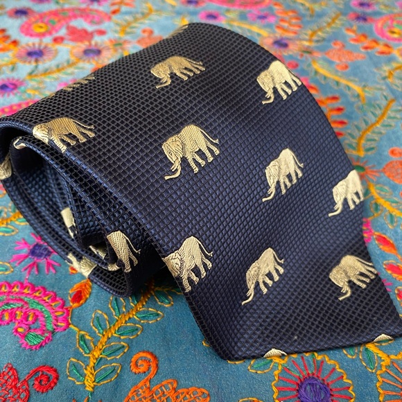 Giorgio Armani Other - Giorgio Armani 100% Silk Royal Blue Elephant